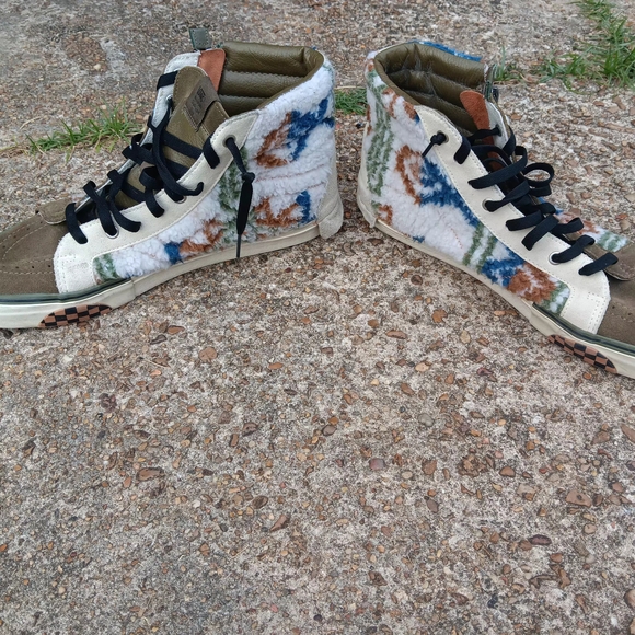 Vans Men's High-Top Sneakers - Brown, Cream, and Black - Picture 12 of 13